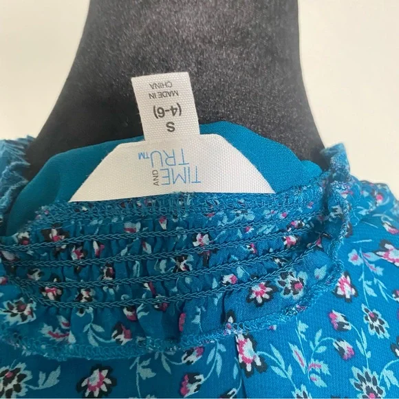 Time and Tru Blue A-line Long Sleeve Dress - Picture 11 of 12